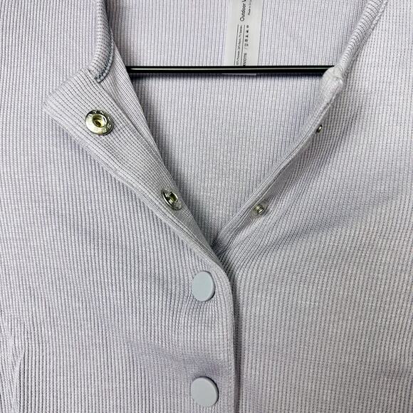 Outdoor Voices NWT CozyRib Cropped Cardigan Earl Grey Size Small - Picture 3 of 6